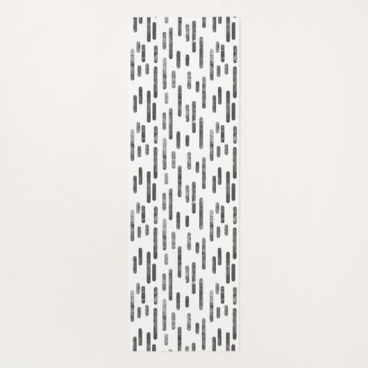 グラファイトと白インクの丸い線パターン ヨガマット (裏面)