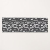 グラファイトと白インクの丸い線パターン ヨガマット (正面(横))