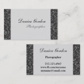 グラファイトのグリッターのカメラマンの名刺 名刺 (正面/裏面)