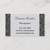 グラファイトのグリッターのカメラマンの名刺 名刺 (裏面)