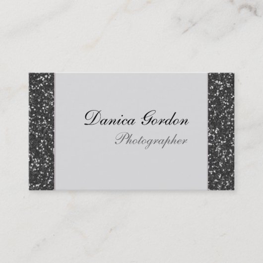 グラファイトのグリッターのカメラマンの名刺 名刺 (正面)