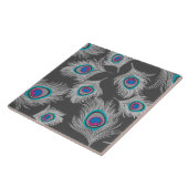 グラファイトのシルバーグレー/グレーピーコックの羽 タイル (側面)