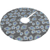 グラファイトのシルバーグレー/グレーピーコックの羽 ブラッシュドポリエステルツリースカート (アングル)