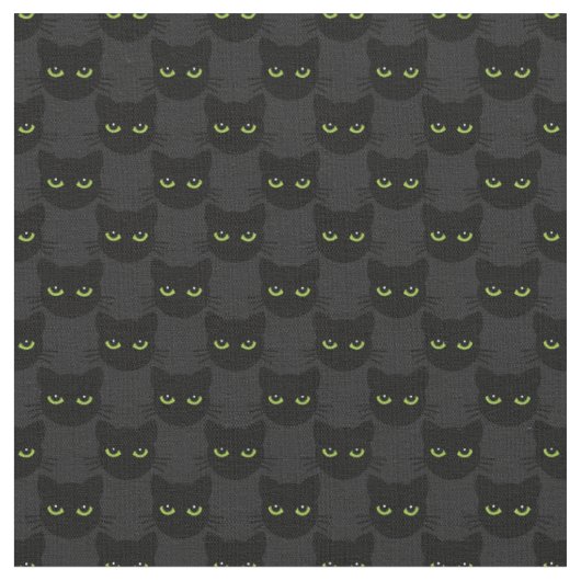 グラファイトの背景に目を付けた猫たち – 緑 –  ファブリック (クローズアップ)