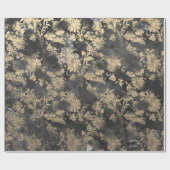 グラファイトグレーセピアブラックフローラグレンギーコテージ ラッピングペーパー (フラット)