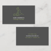 グラファイトグレーマッサージセラピーマッサージスパ 名刺 (正面/裏面)