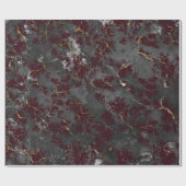 グラファイトグレー大理石フローラグランギーみすぼらしいブルゴーニュ ラッピングペーパー (フラット)