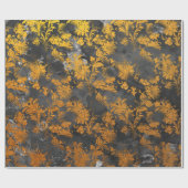 グラファイトグレー金ゴールドブラックフローラグランジーシック ラッピングペーパー (フラット)