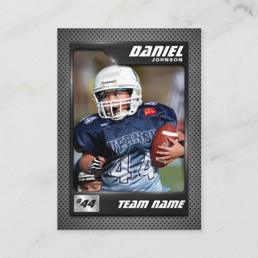 グラファイトサッカーのトレーディングカード、選手のためのギフト コーリングカード (正面)