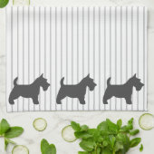 グラファイトテリアオングレーストライプズ キッチンタオル (折り畳み)