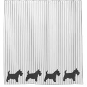 グラファイトテリアオングレーストライプズ シャワーカーテン (正面)