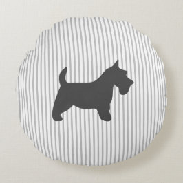 グラファイトテリアオングレーストライプズ ラウンドクッション