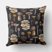 グラファイトブラックの野生のキノコ クッション (裏面)
