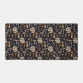 グラファイトブラックの野生のキノコ デスクマット (正面)