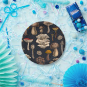 グラファイトブラックの野生のキノコ ペーパープレート (パーティー)