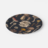 グラファイトブラックの野生のキノコ ペーパープレート (アングル)