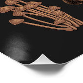 グラファイトブラックの野生のキノコ ポスター (コーナー)