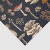 グラファイトブラックの野生のキノコ 薄葉紙 (詳細)