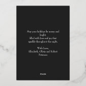 グラファイトモダングレー写真クリスマスグリーティング 箔シーズンカード (裏面)