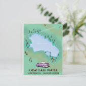 グラファムウォーターハンティンドンカンブリジヒアマップ ポストカード (スタンド正面)