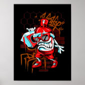 グラフィアートスプレイ絵を描アーバンヒップホップ音楽愛好家 ポスター (正面)