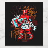 グラフィアートスプレイ絵を描アーバンヒップホップ音楽愛好家 ワインラベル (シングルラベル)