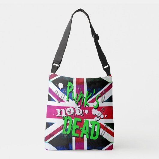 グラフィインスパイアティ・パンクの死んでいないユニオン・ジャック クロスボディバッグ (正面)