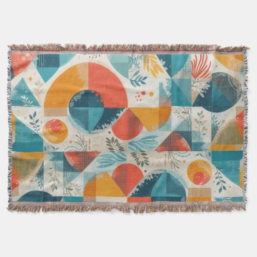 グラフィカルなアクア抽象化 スローブランケット (正面)