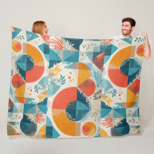 グラフィカルなオレンジの抽象化 フリースブランケット (インサイチュ)