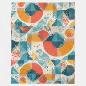 グラフィカルなオレンジの抽象化 フリースブランケット (正面)