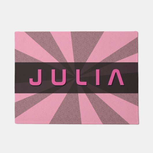 グラフィカルなレイ任意の色のカスタマイズ任意の名前 ドアマット (正面)