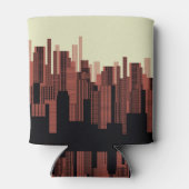 グラフィカルな都市景観、濃いオレンジ 缶クーラー (裏面)