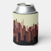 グラフィカルな都市景観、濃いオレンジ 缶クーラー (缶裏面)
