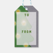 グラフィカルグリーンクリスマスツリー任意の文字 ギフトタグ (裏面)