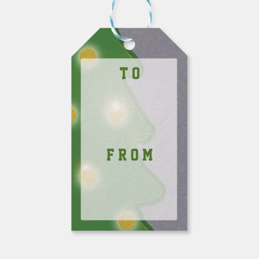 グラフィカルグリーンクリスマスツリー任意の文字 ギフトタグ (裏面)