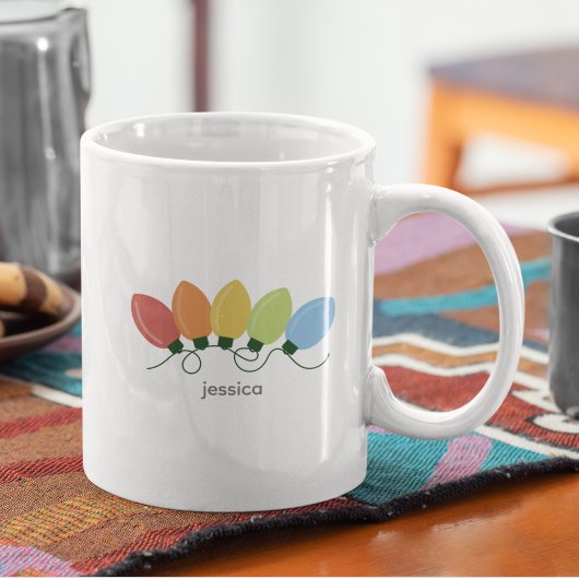 グラフィカルモダンライトクリスマス コーヒーマグカップ