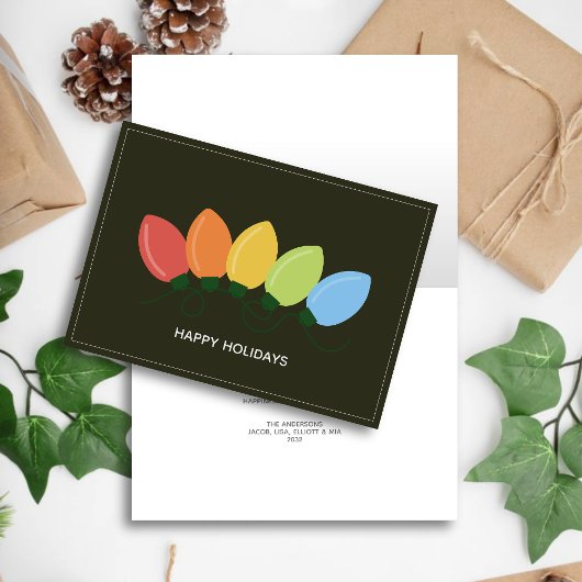 グラフィカルモダンライトクリスマス シーズンカード