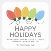 グラフィカルモダンライトクリスマス スクエアシール (正面)