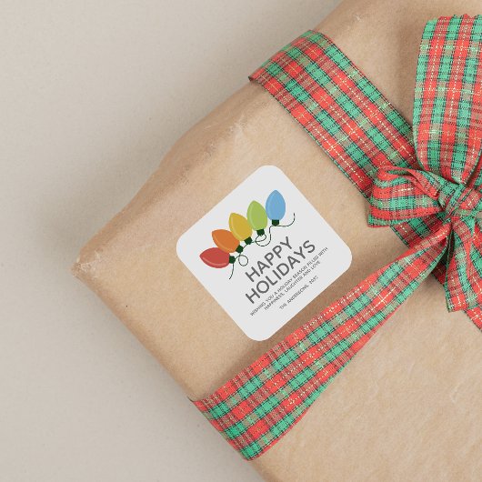 グラフィカルモダンライトクリスマス スクエアシール