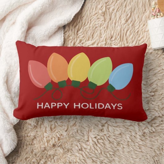 グラフィカルモダンライトクリスマス ランバークッション (ブランケット)