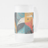 グラフィカル抽象化すりガラスのマグカップ フロストグラスビールジョッキ (正面右)