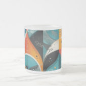 グラフィカル抽象化すりガラスのマグカップ フロストグラスマグカップ (中央)