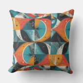 グラフィカル・オレンジ・アブストラクション アウトドアクッション (正面)