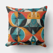 グラフィカル・オレンジ・アブストラクション クッション (正面)