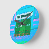 グラフィッおもしろいク:私は退屈な文字アート ラウンド壁時計 (傾斜)