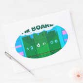 グラフィッおもしろいク:私は退屈な文字アート 楕円形シール (封筒)