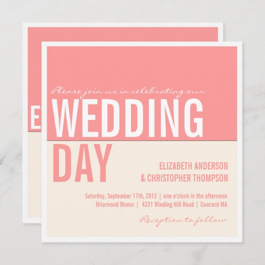 グラフィッはっきりしたクブモダンロック結婚式招待状 招待状 (正面/裏面)