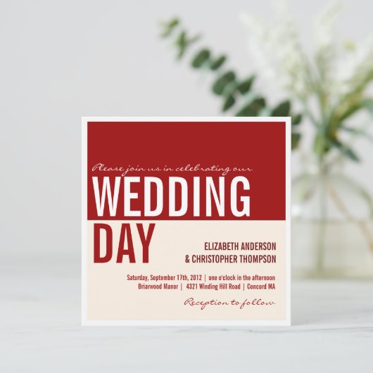 グラフィッはっきりしたクブモダンロック結婚式招待状 招待状 (スタンド正面)