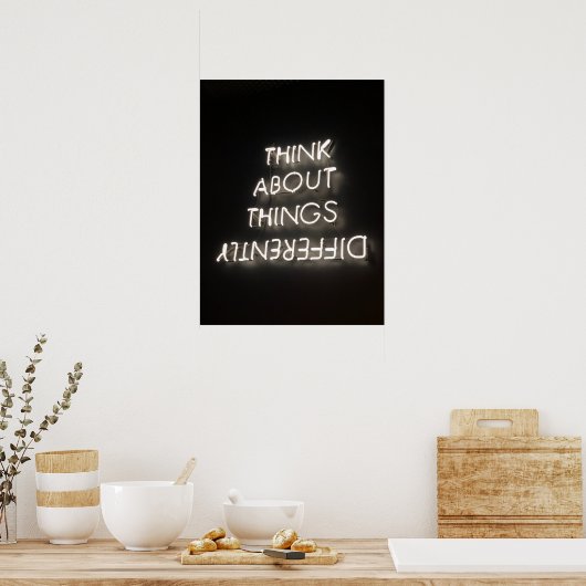 グラフィッやる気を起こさせるク考えの白の違い ポスター (キッチン)