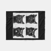 グラフィックおもしろいキャットフォトブースセルフィーおもしろい_5 フリースブランケット (正面(横))